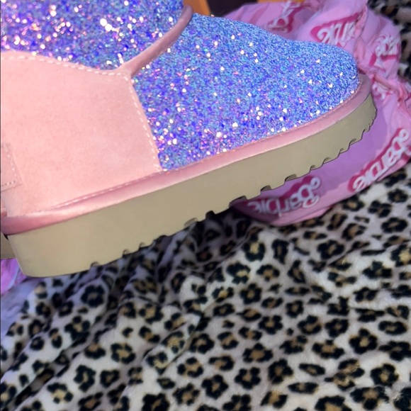 UGG Pink and Purple Glitter Ankle Boots - Picture 6 of 7